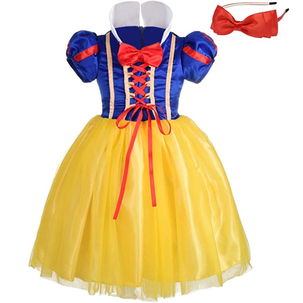 Snow White Princess Dress Kids - Cosplay Prop Bow recension och pris