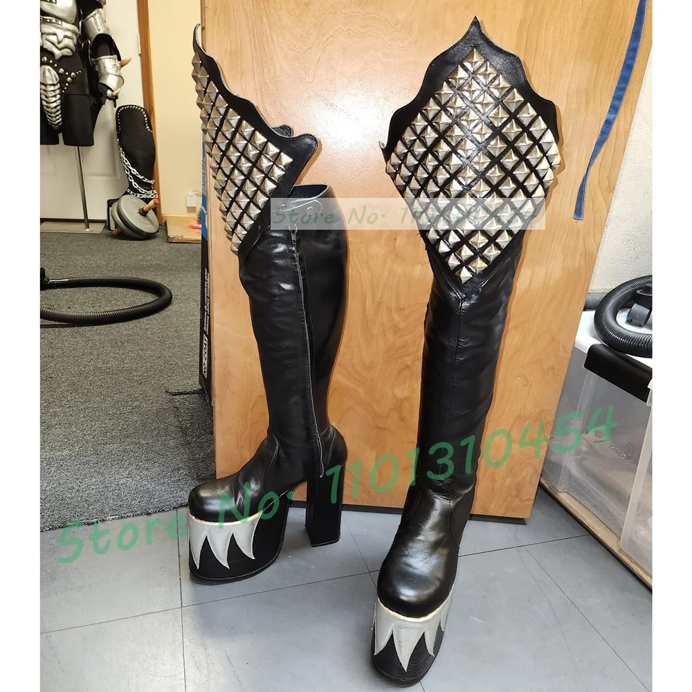 Black Knee High Platform Demon - Cosplay Flame Prop recension och pris
