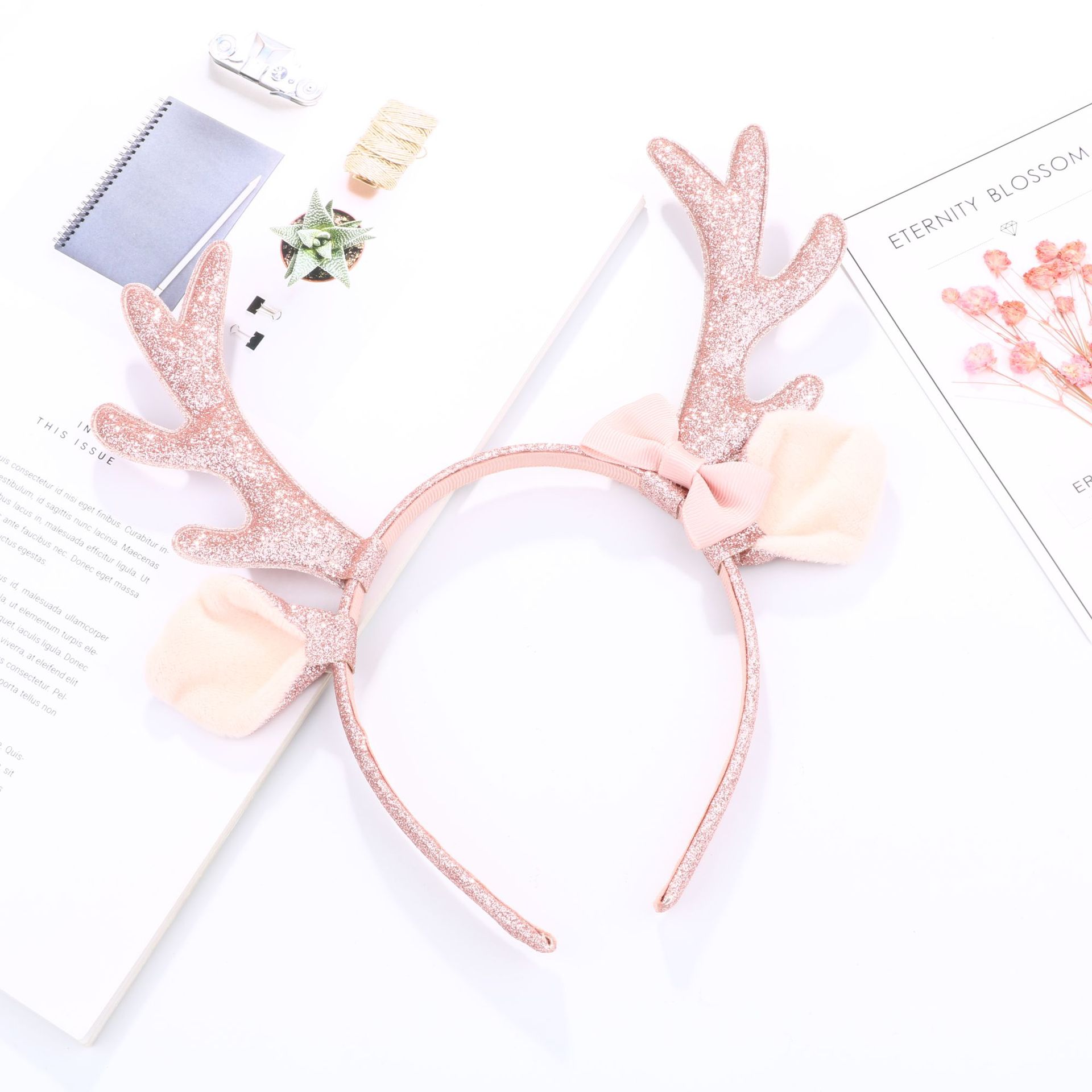 Cute Pink Glitter Reindeer Ant - Cosplay Prop Bow recension och pris